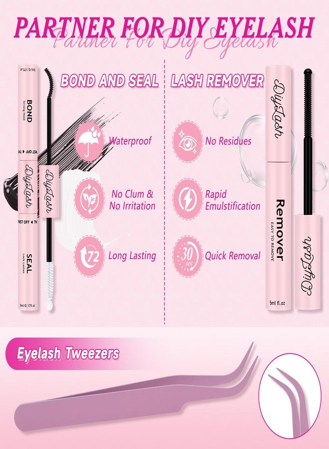 NYCAAR DIY Lash Extension Kit 280Pcs Individual Eyelash Extension Kit 40D50D 0.07D Curl 9-16MIX Lash Clusters Kit with Lash Glue Remover Applicator Easy to Use for Beginners - Image 5